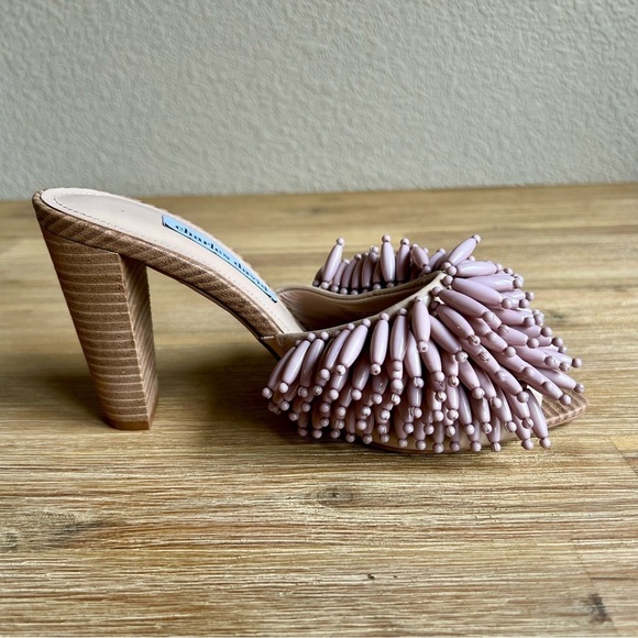 Charles David HOTTIE SANDAL size 9 beaded block heel slide - Picture 3 of 14